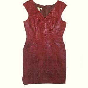 Kay Unger New York Cranberry Wool Blend Bodycon Dress Size 12 NWT